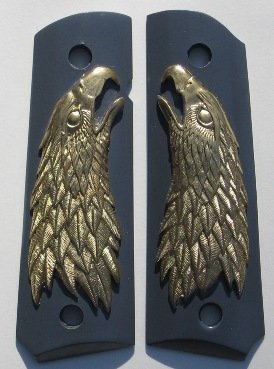 GRIPCRAFTER 18KT GOLD SLATE GREY EAGLE 1911 COLT KIMBER GRIP
