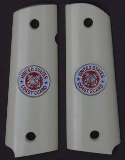GRIPCRAFTER SIM.IVORY GRITTY GRIP U.S. COAST GUARD 1911 colt grips