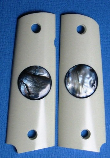 GRIPCRAFTER SIM. IVORY 'ABALONE' 1911 COLT KIMBER GRIPS