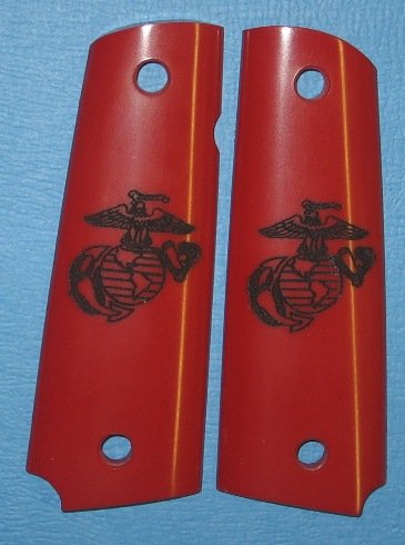 GRIPCRAFTER RED 'U.S.MARINE' 1911 COLT KIMBER GRIPS