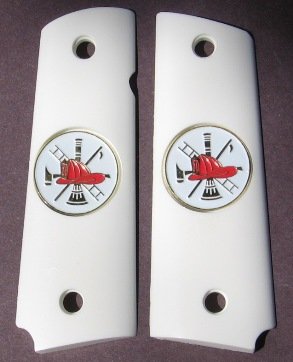 GRIPCRAFTER SIM.IVORY Gritty Grip 'FIREMAN' COLT KIMBER GRIPS