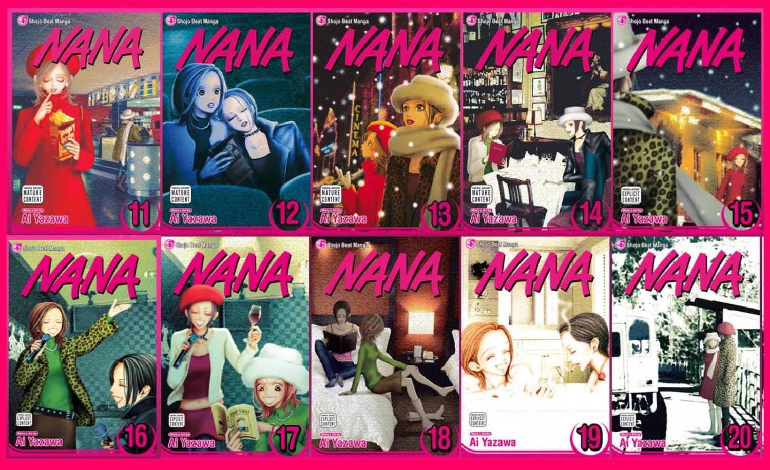 Nana EXPLICIT MANGA Series by Allison Wolfe and Ai Yazawa Set Books 11-20! 