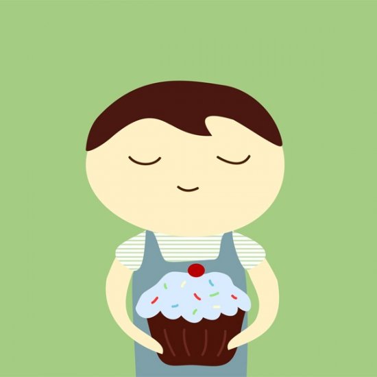 cupcake - boy - 8x8 print