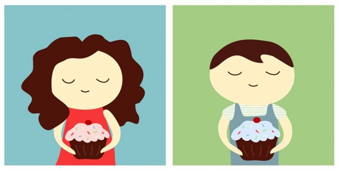 cupcakes diptych - set of two 5x5 prints