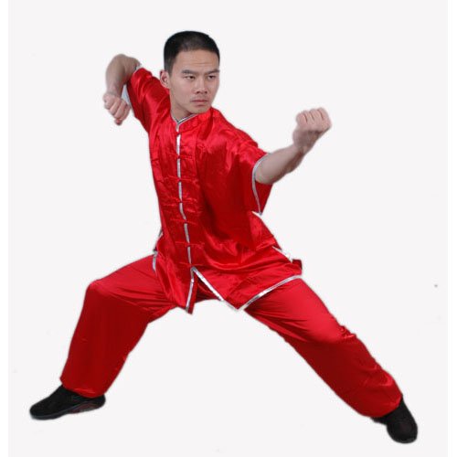 2.2.4.180 Red wushu / tai ji satin shortsleeve uniform