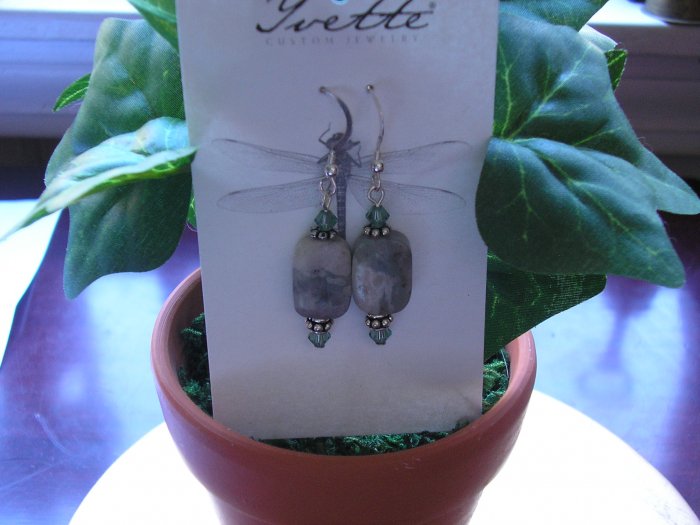 Sterling silver and Peace Jade