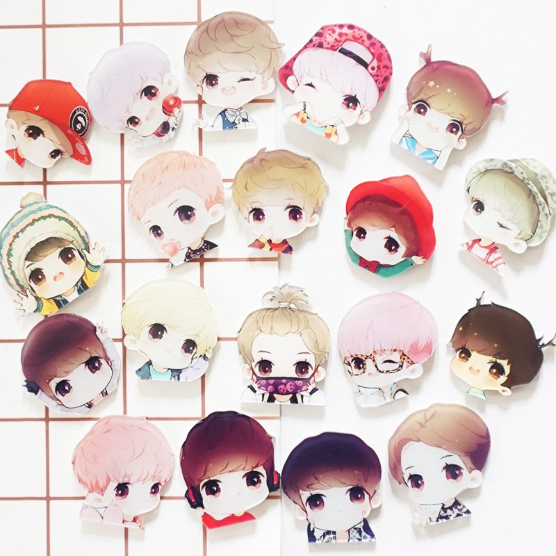 27pcs/lot exo member fridge magnetic sticker free shipping