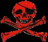 Jolly Roger Patch Red