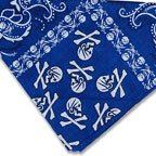 Blue Paisley Skull Bandana