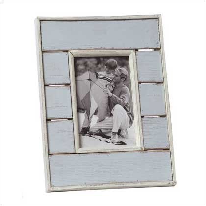 Distress Blue White Photo Frame