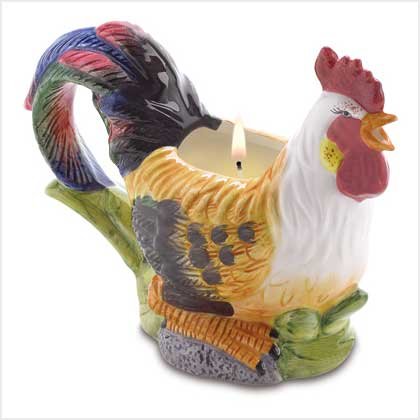 Ceramic Rooster Candle