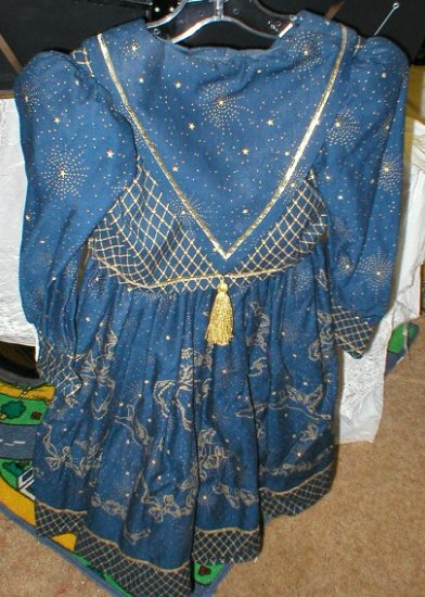 Daisy Kingdom - Blue & Gold Holiday Dress