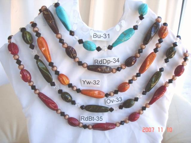 Beautiful necklaces with different colors and color combinations