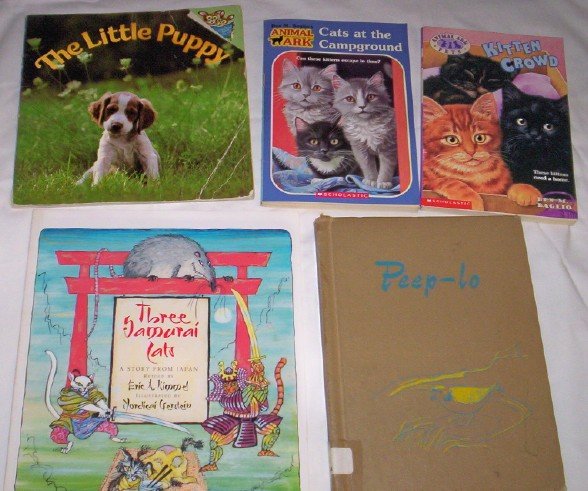 Books - Set of 5, Puppies, Kittens, Birds