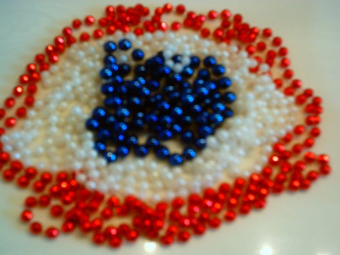 Red White and Blue Beaded Greeting Card