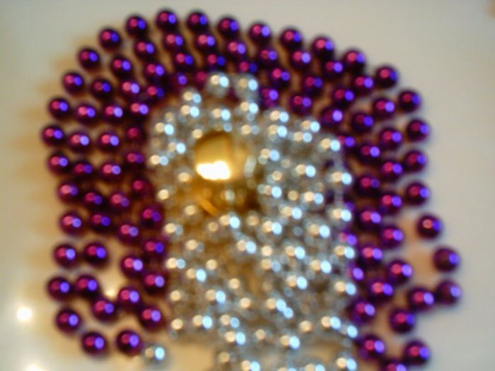 Purple and White Beaded Greeting Card