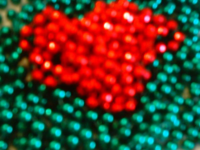 Red and Green Beaded Greeting Card