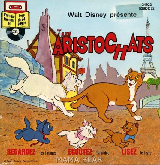 Aristochats Walt Disney ** FRENCH** Children's Book