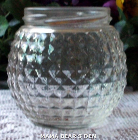 Clear Diamond Pattern Jar No Lid