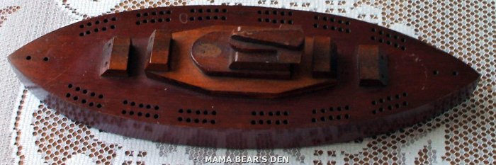 Solid Wood Ship Cribbage Board
