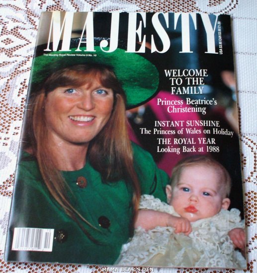 Welcome To The Family Princess Beatrice's Christening Majesty Magazine Volume 9 No 10 February 1989