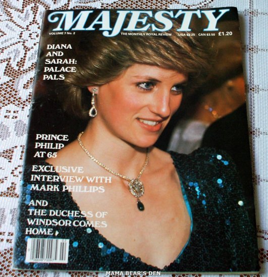 Diana And Sarah Palace Pals Majesty Magazine Volume 7 No 2 June 1986 The Monthly Royal Review