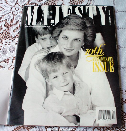 Princess Diana Majesty Magazine Volume 11 No 5 May 1990 Monthly Royal Review 10th Anniversary Issue