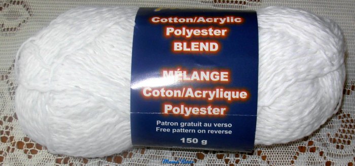 Cotton/ Acrylic Polyester Blend Yarn White
