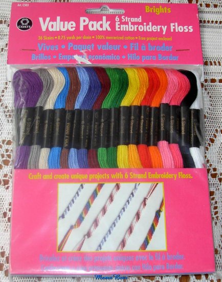 Coats Cotton Embroidery Floss Value Pack Bright Colors
