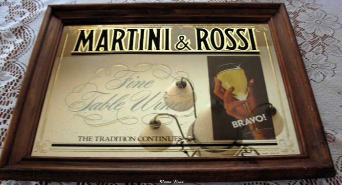 Vintage Martini & Rossi Fine Table Wines Bar Mirror