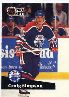 1991/92 NHL Pro Set Hockey Card Craig Simpson #69
