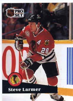 1991/92 NHL Pro Set Hockey Card Steve Larmer #49 N/Mint