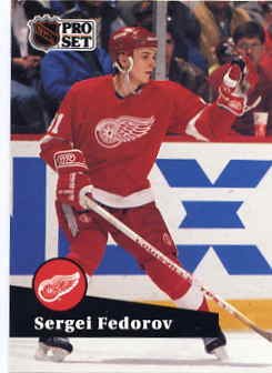 1991/92 NHL Pro Set Hockey Card Sergei Fedorov #53 Near Min
