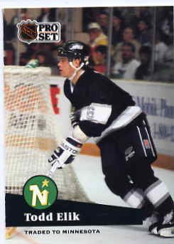 1991/92 NHL Pro Set Hockey Card Todd Elik #94 Near Mint