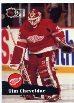 1991/92 NHL Pro Set Hockey Card Tim Cheveldae #57Near Mint