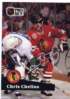 1991/92 NHL Pro Set Hockey Card Chris Chelios #48Near Mint