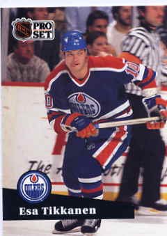 1991/92 NHL Pro Set Hockey Card Esa Tikkanen #71