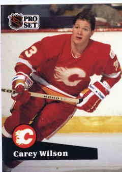 1991/92 NHL Pro Set Hockey Card Carey Wilson #36 N/Mint