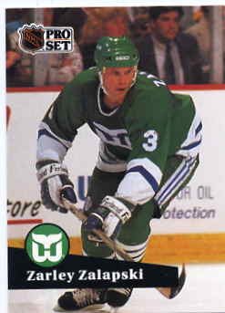 1991/92 NHL Pro Set Hockey Card Zarley Zalapski #91 N/Mint