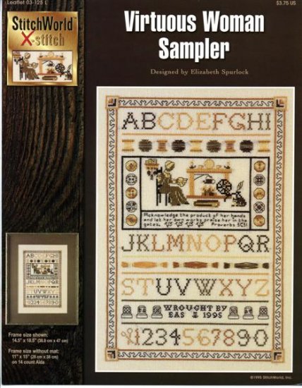 StitchWorld X-Stitch Virtuous Woman Sampler Cross Stitch Pattern Leaflet New