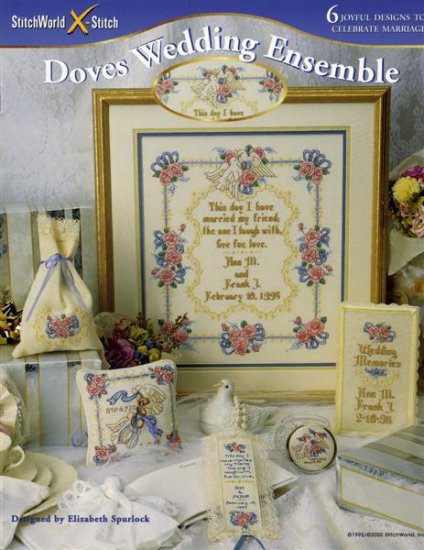 StitchWorld X-Stitch DOVES WEDDING ENSEMBLE Cross Stitch Pattern Leaflet New