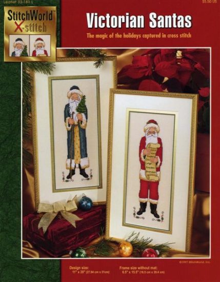 StitchWorld X-Stitch Victorian Santas Cross Stitch Pattern Leaflet New