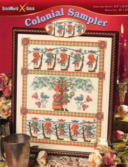 StitchWorld X-Stitch Colonial Sampler Cross Stitch Pattern Leaflet New