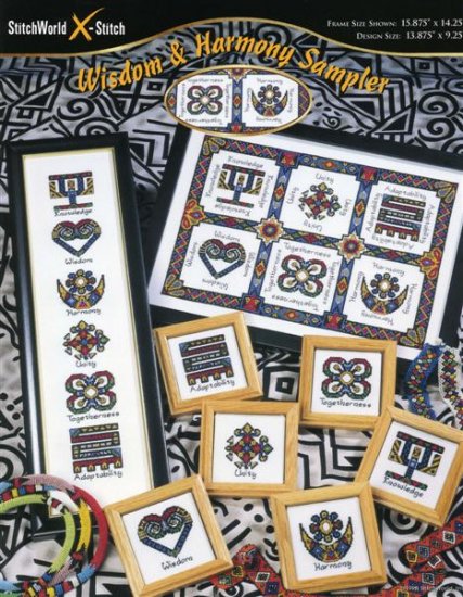 StitchWorld X-Stitch Wisdom & Harmony Sampler Cross Stitch Pattern Leaflet New