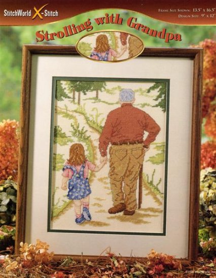 StitchWorld X-Stitch Strolling with Grandpa Cross Stitch Pattern Leaflet New