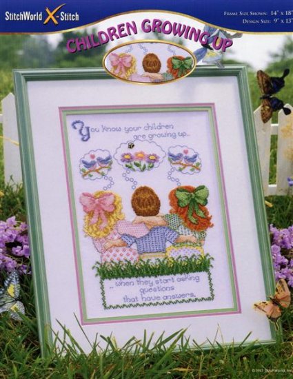 StitchWorld X-Stitch CHILDREN GROWING UP Cross Stitch Pattern Leaflet New