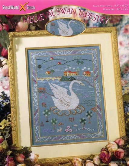 StitchWorld X-Stitch Medievil Swan Tapestry Cross Stitch Pattern Leaflet New