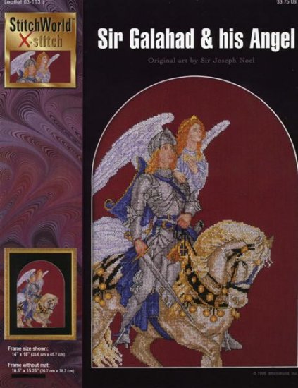 StitchWorld X-Stitch Sir Galahad & his Angel Cross Stitch Pattern Leaflet New