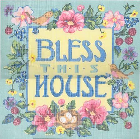 Bless This House Cross Stitch Color Printed Canvas New in Package