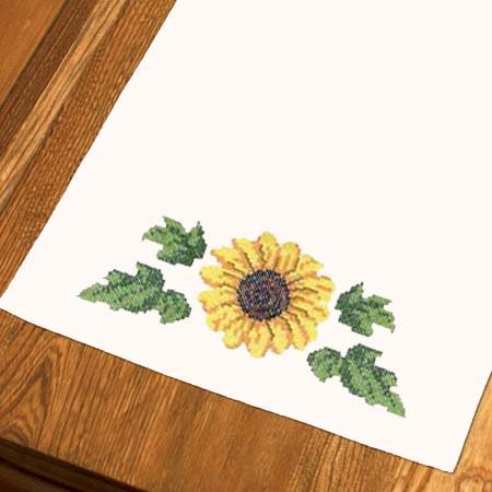 Sunflower Dresser Scarf Cross Stitch
